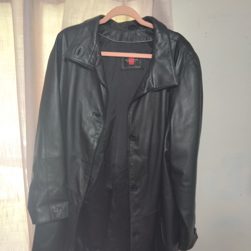 XL Black leather coat